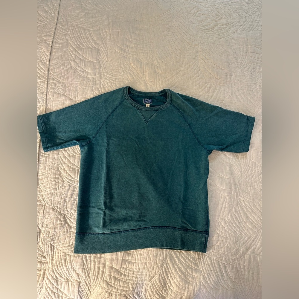 J. Crew Green Short Sleeve Loopback Sweatshirt